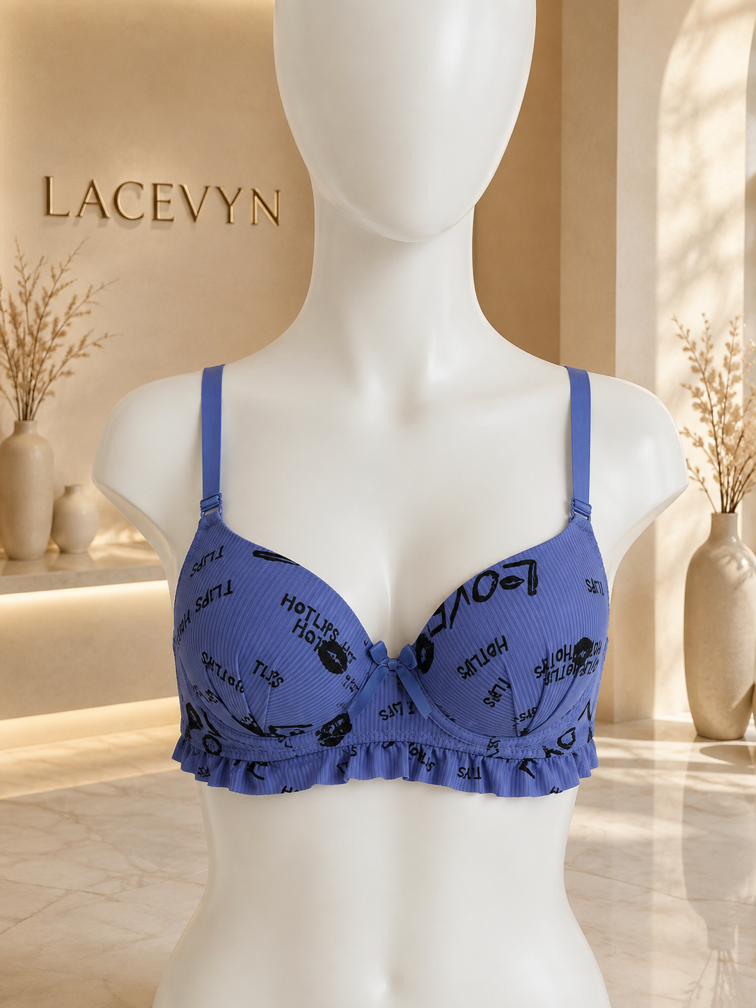 Love Print Padded Push-Up Bra for Women | Stylish Everyday Comfort Bra
