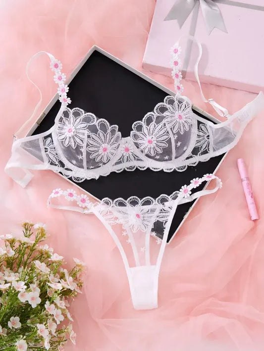 Floral Lace Bra & Panty Set