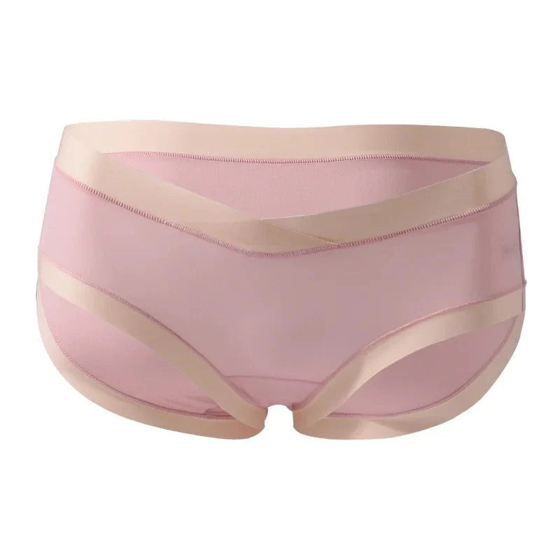 Criss-Cross Cotton Mid-Waist Panties