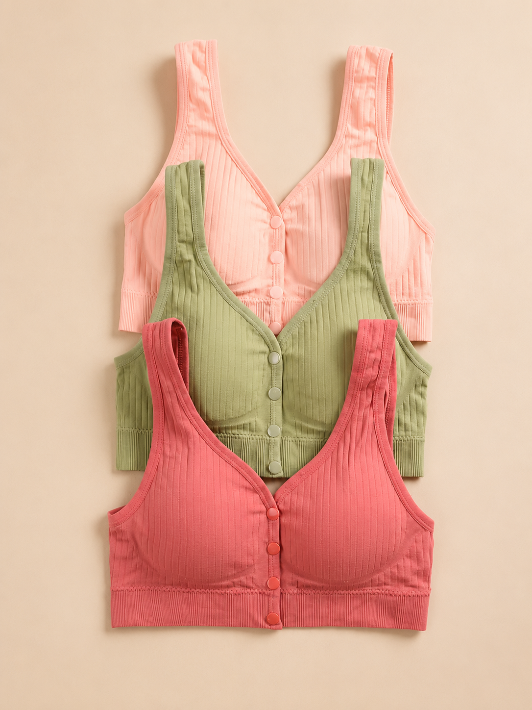 Wide-Strap Front-Button Nursing & Sports Bra