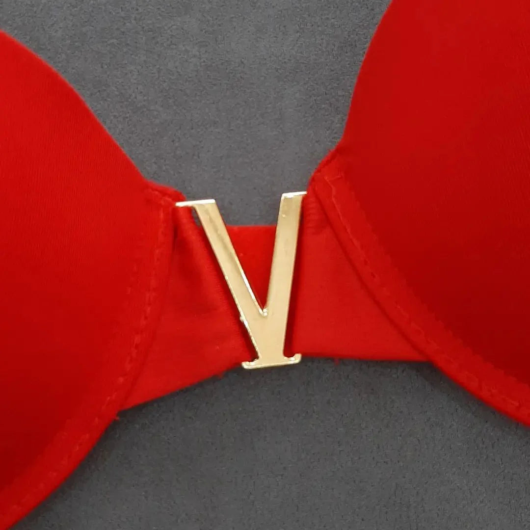 Chain Strap V Set Bra And Panty Set