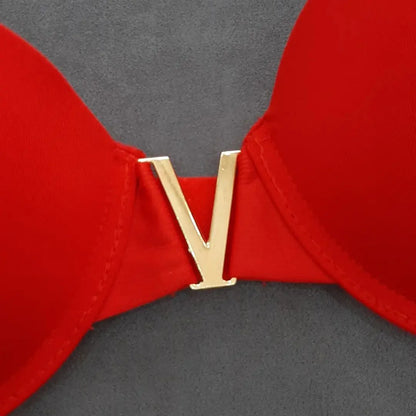 Chain Strap V Set Bra And Panty Set