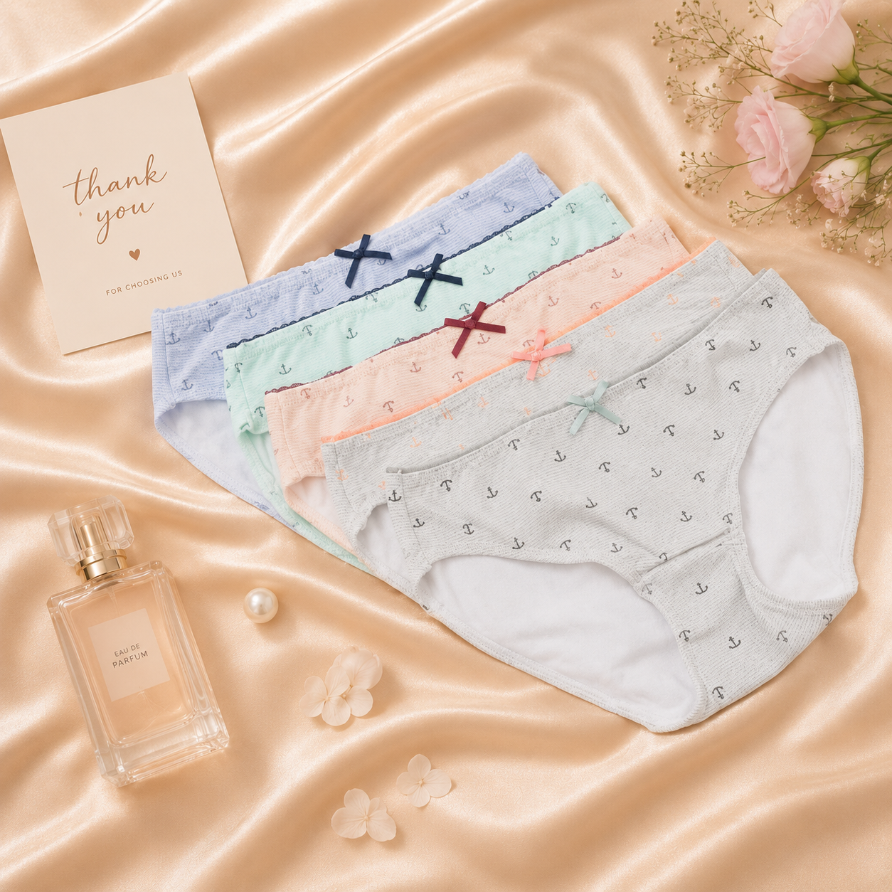 Anchor Print Cotton Panties