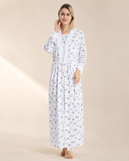 Floral Dream 3-Piece Women's Night Suit | Shirt, Trouser & Gown