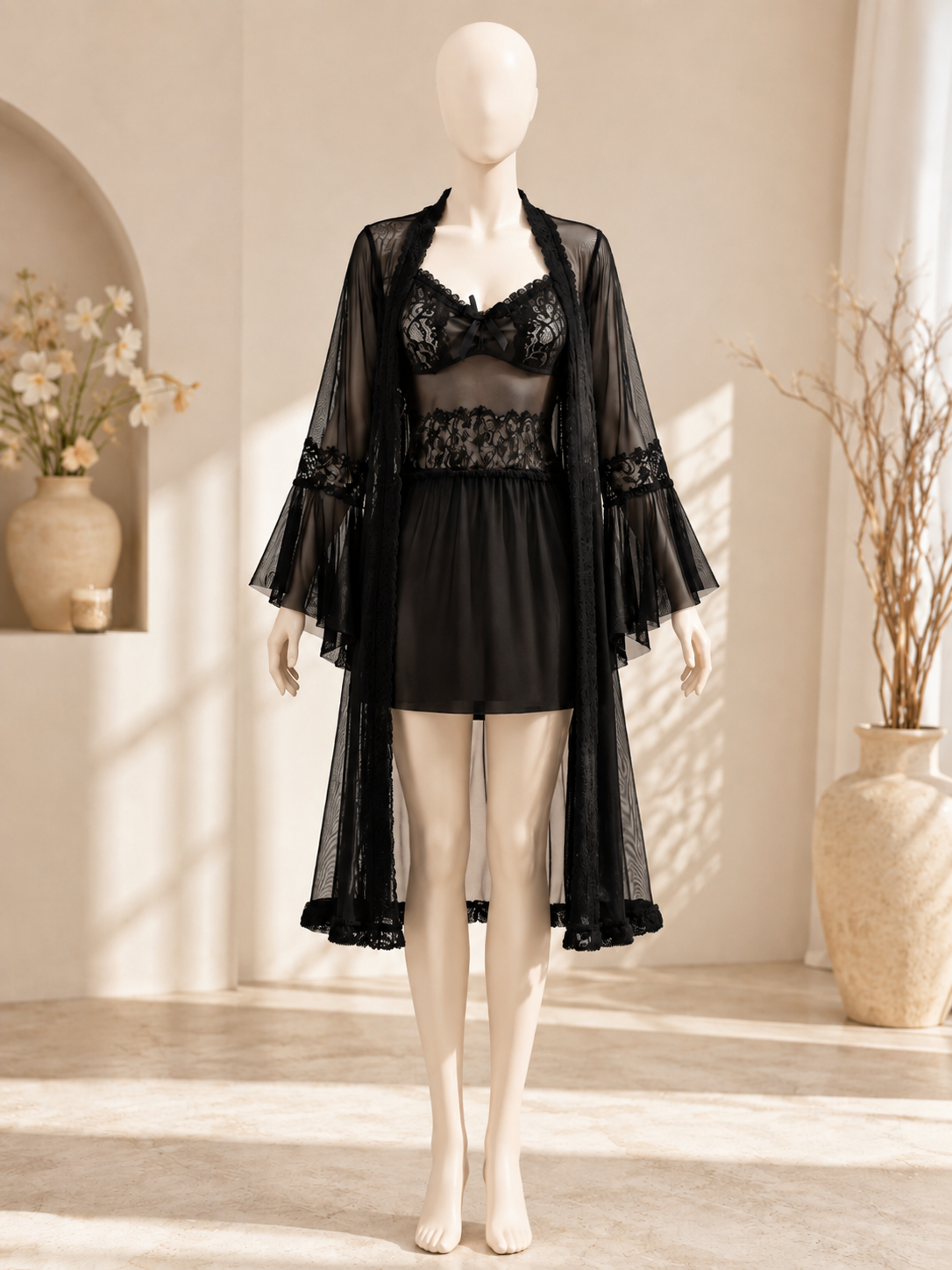 Rouge Noire™ Luxe Lace Nightwear Set