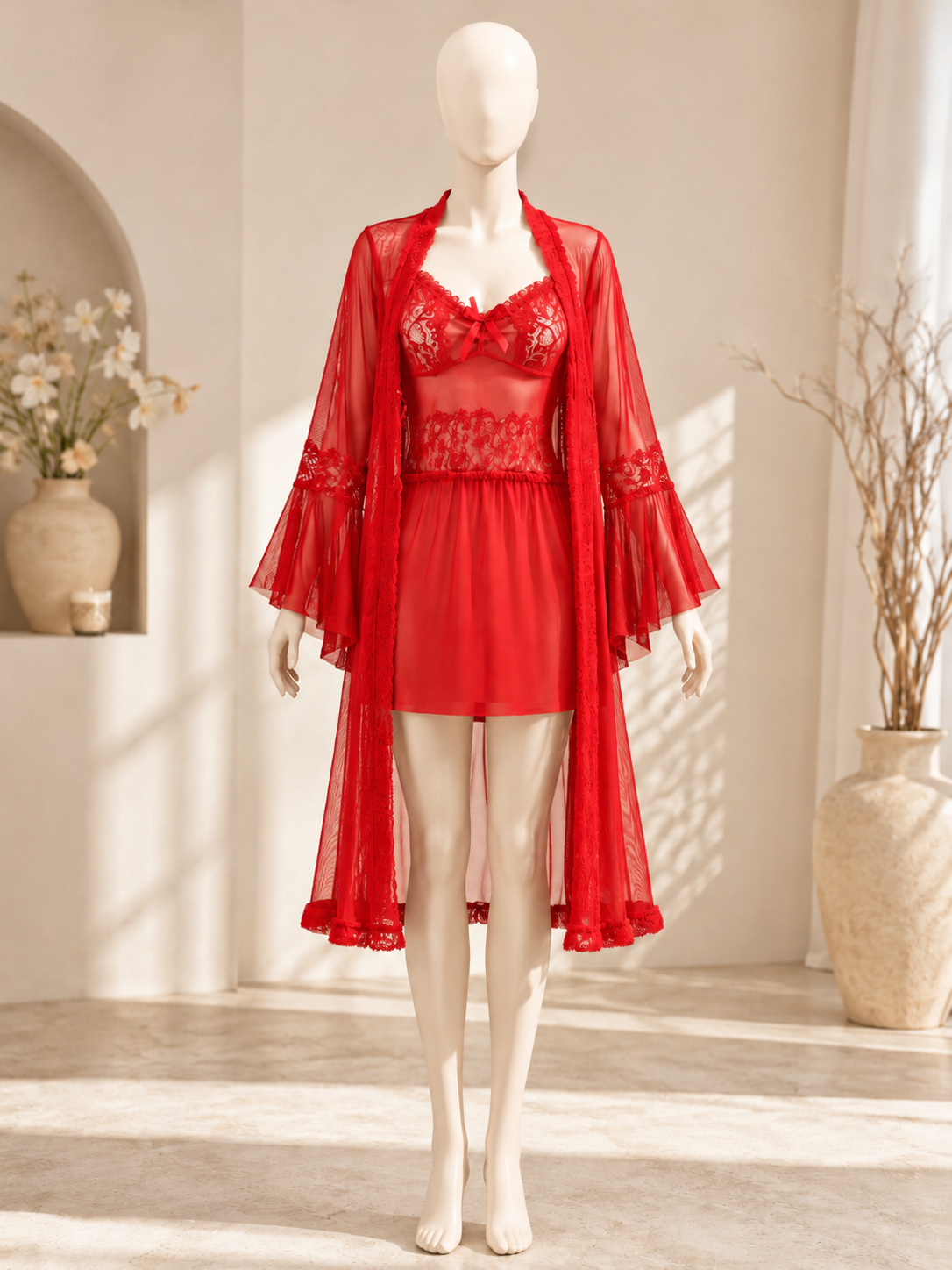 Rouge Noire™ Luxe Lace Nightwear Set