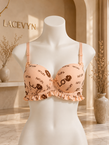 Love Print Padded Push-Up Bra for Women | Stylish Everyday Comfort Bra