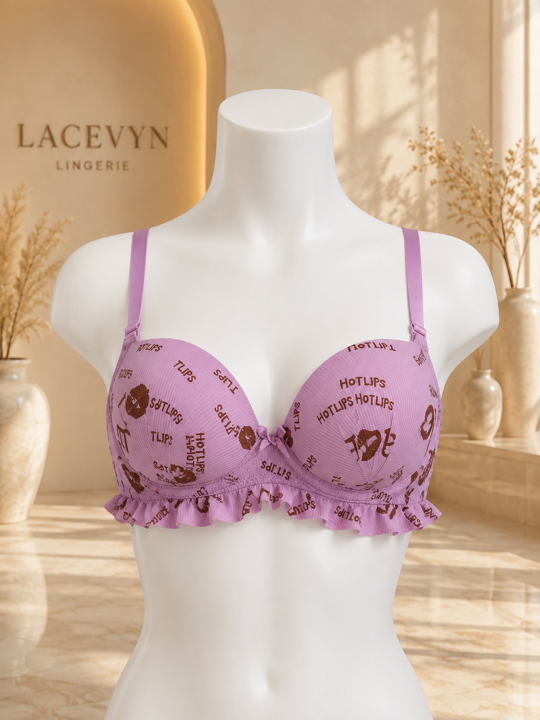 Love Print Padded Push-Up Bra for Women | Stylish Everyday Comfort Bra