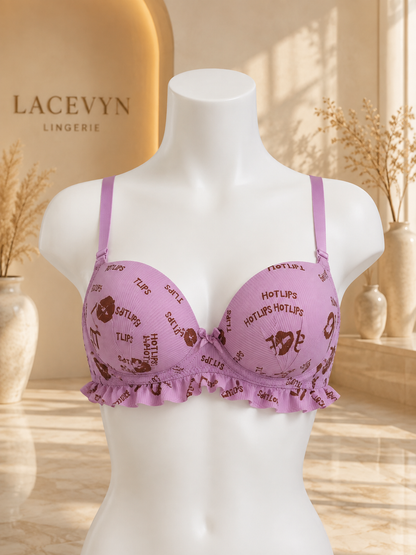 Love Print Padded Push-Up Bra for Women | Stylish Everyday Comfort Bra