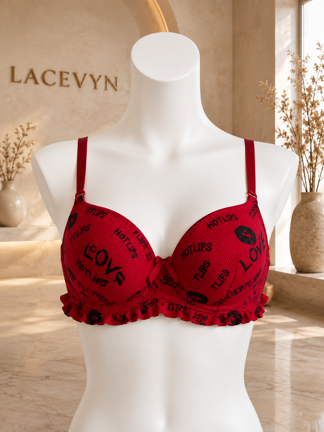 Love Print Padded Push-Up Bra for Women | Stylish Everyday Comfort Bra