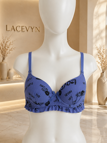 Love Print Padded Push-Up Bra for Women | Stylish Everyday Comfort Bra