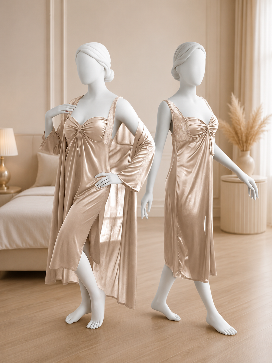 Luxe Satin 2-Piece Nightdress &amp; Robe Se