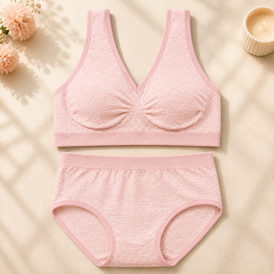 Lacevyn Textured Comfort Bra & Panty Set
