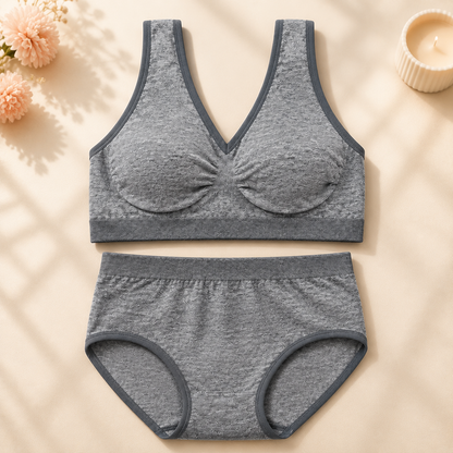 Lacevyn Textured Comfort Bra & Panty Set
