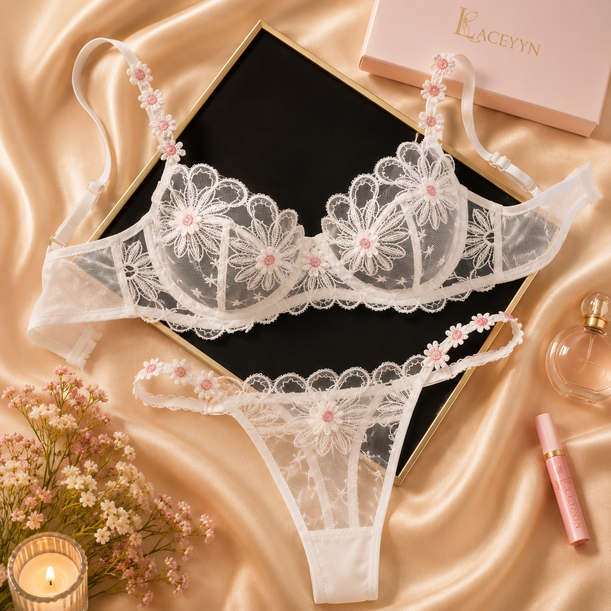 Floral Lace Bra & Panty Set