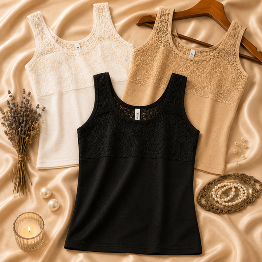 Floral Lace Camisole Tops