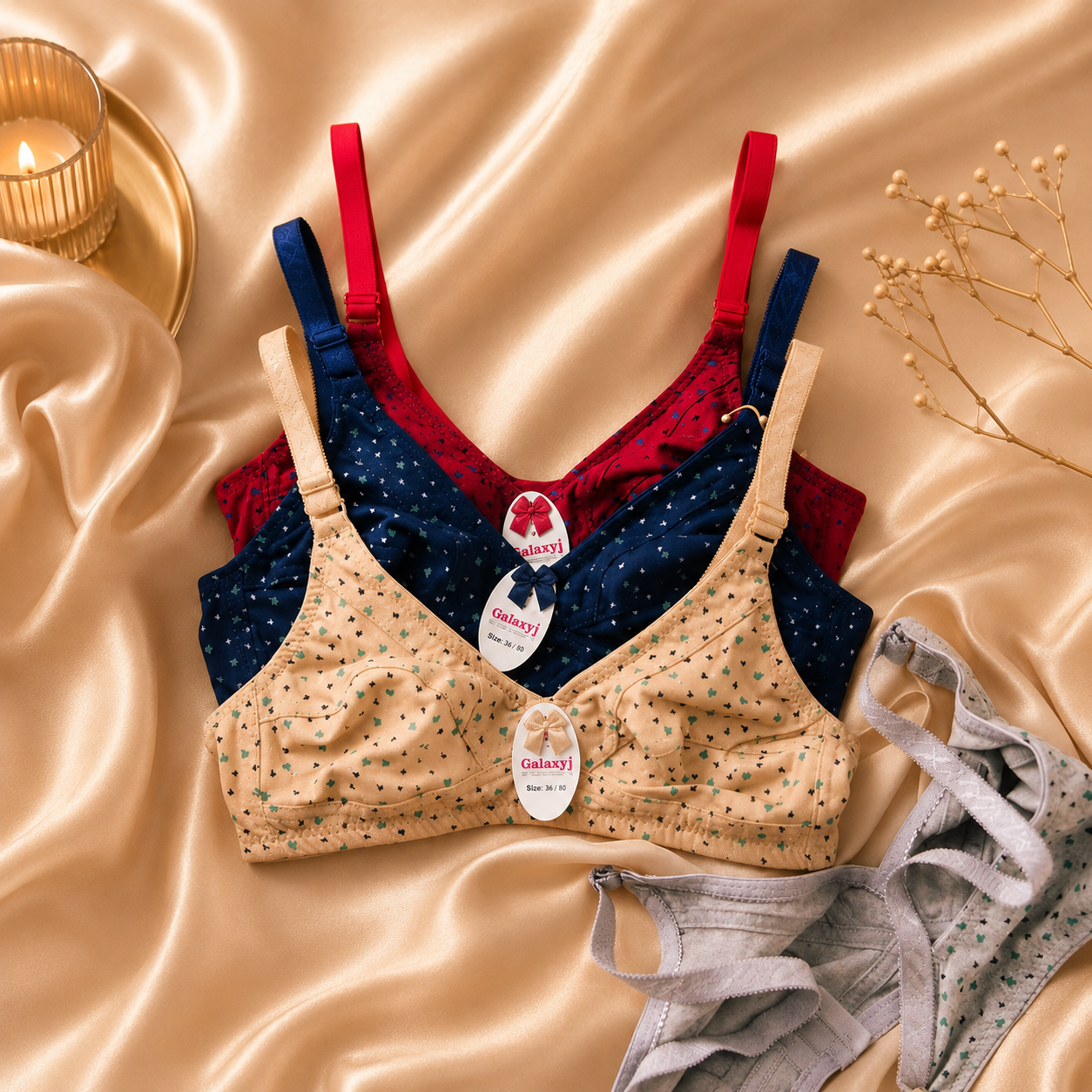 Galaxy Everyday Soft Jersey Printed Non-Padded Bra – B/C Cup
