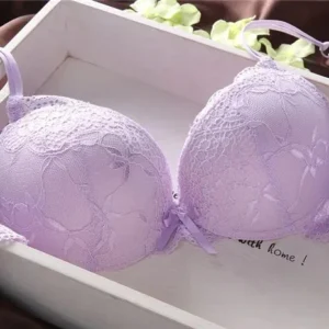 Flourish Lavender Lace Bra – Push Up & Double Padded Floral Comfort