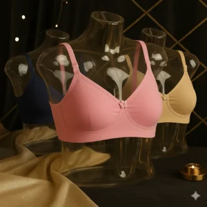 Flourish IMAGE-B High Quality 2-in-1 Non Padded Cotton jersey Bra with Free Invisible Straps – Soft, Pure, Comfortable & Full Coverage Non-Padded T-Shirt Bra