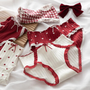 Pack of 5 Pure Cotton Seamless Girls’ Briefs – Color Block, Polka Dot & Checkered Cute Stretchy Underwear for Girls & Women