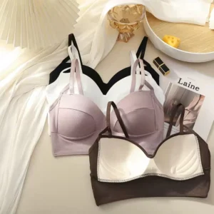 1 Pc Soft Padded Double-Strap Seamless Bra – Comfortable Daily Wear Cotton Blend Bra for Girls & Women