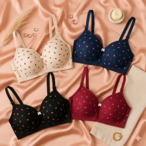 1 Pc Light Padded Cotton Printed Soft & Breathable Bra