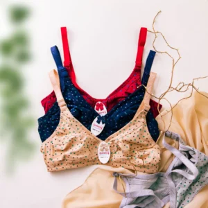Pack Of 4 Daily-wear Printed Soft Cotton Bras